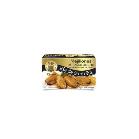Mejillones en escabeche 6/8 Serie Oro Ría de Santoña 125g