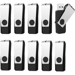 Memoria USB 16GB 2.0, Memory Stick Flash Drive  (10 Unidades, Color de Negro)